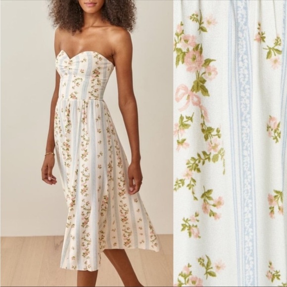 Reformation Dresses & Skirts - reformation aymeline floral strapless dress size 6